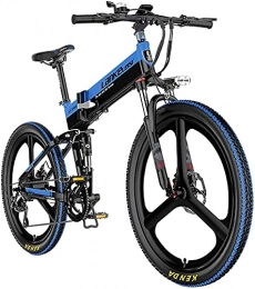CASTOR Bicicleta de montaña eléctrica plegables Bicicleta electrica Bicicletas para adultos, bicicletas plegables de llantas de aleación de magnesio, 26 "48V 400W Batería de montaña de batería de litio extraíble de 26" 48V 400V, para hombres, cicli