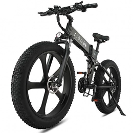 ride66 Bicicleta Bicicleta Electrica Plegable 26 Pulgadas 1000W 48V batería Dual MTB E-Bike Adulto Hombre Mujer (Negro)