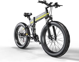 JANSNO Bicicleta Bicicleta Eléctrica 26" x 4.0 Fat Tire, Shimano 7vel, Frenos hidráulicos XOD Delanteros y Traseros, H26 Bicicleta eléctrica Urbana Plegable con, batería extraíble de 48V 12.8Ah