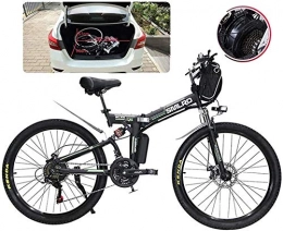HCMNME Bicicleta Bicicleta Eléctrica Adultos plegables bicicletas eléctricas comodidad bicicletas híbridas reclinadas / bicicletas de carretera de 26 pulgadas neumáticos Montaña Bicicleta eléctrica de montaña 500W Mot