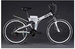 CCLLA Bicicleta de montaña eléctrica plegables Bicicleta eléctrica Batería de Litio Plegable Bicicleta eléctrica de montaña Transporte para Adultos Batería Auxiliar 48V Coche (Color: Blanco, Tamaño: 48V15AH)