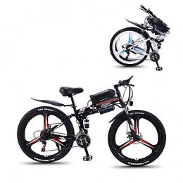 Pc-Glq Bicicleta Bicicleta Eléctrica De 26 Pulgadas, Plegable, De Montaña, con Gran Capacidad (36 V, 350 W), Doble Suspensión Y 21 Velocidades Shimano, Negro, 8AH