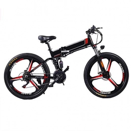 Pc-Glq Bicicleta Bicicleta Eléctrica De Montaña Bicicleta Eléctrica De 26 Pulgadas Plegable con Batería De Litio (48V 250W) 21 Velocidades De Suspensión Completa Premium Y Equipo Shimano, Negro, 8AH