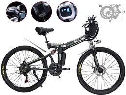 WJSWD Bicicleta Bicicleta eléctrica de nieve, 26 pulgadas de neumático de la bici plegable eléctrica ciclomotor habló Lamer Ebike 21 Velocidad 48V 500W Electric Mountain Bicycles 3 Modo de altavoz Vespa faros LED int