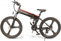 WJSWD Bicicleta Bicicleta eléctrica de nieve, Bicicletas eléctricas plegables para adultos 350W 48V 10Ah Batería de litio, marco de plegado de montaña de suspensión de aleación de aluminio, para ciclismo al aire libr