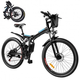 HUAXU Bicicleta Bicicleta eléctrica eléctrica, bicicleta eléctrica plegable de 26 pulgadas, 250 W, con batería extraíble de 8 Ah, marchas profesionales de 21 marchas, para hombre y mujer