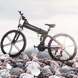 DDCHH Bicicleta de montaña eléctrica plegables Bicicleta Eléctrica Plegable, 26" 60km Aleación De Aluminio De Larga Distancia E-Bike Portátil Bicicleta Eléctrica Plegable para Ciclismo, Batería De Lones De Litio De 48V 10Ah, Black