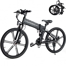 Bicicleta Eléctrica Plegable,26" E-Bike Bicicleta Montaña Adulto, Bicicleta Electrica Montaña,500W Bicicleta Electrica Montañade con Batería Extraíble De 48V/10Ah,21 Velocidades,Doble Suspension,Black