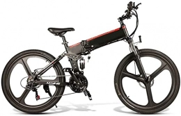 ZJZ Bicicleta de montaña eléctrica plegables Bicicleta eléctrica todoterreno, motor de 350 W 26 pulgadas Adultos Bicicleta de montaña eléctrica 21 velocidades Batería extraíble de 48 V Frenos de disco doble Batería de iones de litio extraíble