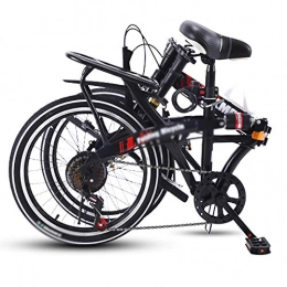 FLBTY Bicicleta Bicicleta plegable, bicicleta portátil ultraligera, amortiguación de velocidad variable de 20 pulgadas, conducción suave, cambio de velocidad sensible, cuadro de acero con alto contenido de carbono
