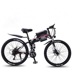 AISHFP Bicicleta Bicicleta Plegable eléctrica de montaña, Bicicletas 350W Nieve, extraíble 36V 8AH de Iones de Litio para, Adulto 26 Pulgadas Bicicleta eléctrica, Negro, 27 Speed