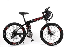 LRXG Bicicleta de montaña eléctrica plegables Bicicletas Bicicletas De Montaña Rígidas, Bicicleta De Montaña Eléctrica Plegable, Bicicletas Híbridas Para Adultos Bicicleta Eléctrica Con Batería Extraíble De Iones De Lit(Color:Negro, Size:8Ah 30Km)