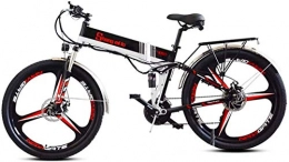 ZJZ Bicicleta de montaña eléctrica plegables Bicicletas eléctricas rápidas para adultos Bicicleta eléctrica de montaña plegable, Bicicleta eléctrica para adultos de 26 pulgadas, Motor 350W, Batería de litio recargable 48V 10.4Ah, Asiento ajustab