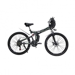 MDZZ Bicicleta de montaña eléctrica plegables Bicicletas plegables, Bicicleta de montaña elctrica con 21 Speed Gear y tres modos de trabajo, Aleacin de aluminio de bicicletas de pedales para Adultos Adolescentes 24 '', Black green, 48V10AH