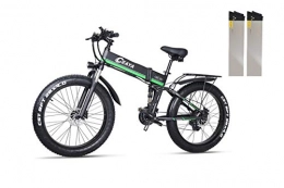 Ceaya Bicicleta de montaña eléctrica plegables Ceaya Bicicleta Eléctrica de Montaña 26 Pulgadas con Motor de 1000W Autonomía 48V E-Bike Sistema de Transmisión de 21 Velocidades [EU Stock] Verde(batería Dual)