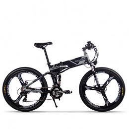 cysum Bicicleta cysum Bicicleta eléctrica RT860 36V 12.8A batería de Litio Bicicleta Plegable Bicicleta de montaña 17 * 26 Pulgadas Bicicleta eléctrica Inteligente (Negro-Gris)