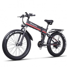Electric Bicycle La Bicicleta eléctrica 1000W Puede Doblar la Bicicleta de montaña, el Refuerzo de la batería de Litio del Coche Inteligente de batería Fat Tire Eléctrico Bicicleta/Rojo / 110×1