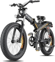 Andeshunk Bicicleta ENGWE X24 Bicicleta eléctrica plegable para adultos – Batería 29, 2 Ah larga autonomía 150 KM, 24 pulgadas Fat Tire All Terrain E-bike, Shimano 8 engranajes, triple suspensión