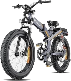 Andeshunk Bicicleta de montaña eléctrica plegables ENGWE X24 Bicicleta eléctrica plegable para adultos – Batería 29, 2 Ah larga autonomía 150 KM, 24 pulgadas Fat Tires All Terrain E-bike, Shimano 8 engranajes, triple suspensión