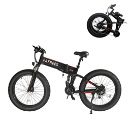 Fafrees Bicicleta Fafrees FF91 - Bicicleta eléctrica plegable, 26 x 4 pulgadas Fat Bike eléctrica con aplicación, 48 V 10 Ah batería extraíble MTB bicicleta eléctrica, bicicleta de montaña para adultos