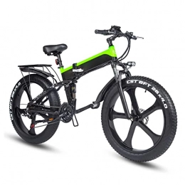 FMOPQ Folding Electric Bike for Adult 26'' Fat Tire with 1000W Motor 48V/12.8 Ah Removable Battery Snow Beach Mountain Hybrid (Color : A) (D)