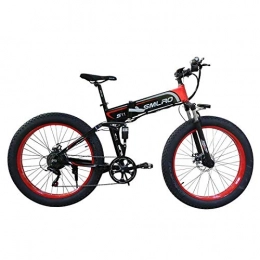 Fslt Bicicleta de montaña eléctrica plegables Fslt 1000W Motor 14AHBatera 26 Pulgadas Fat Tire Bicicleta elctrica Bicicleta elctrica-1000W_14AH_Red