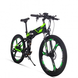 GUOWEI Bicicleta de montaña eléctrica plegables GUOWEI Rich bit RT-860 36V 12.8AH 250W Bicicleta Plegable eléctrica Bicicleta de Ciudad de suspensión Completa (Black-Green)