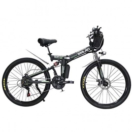 HJCC Bicicleta de montaña eléctrica plegables HJCC Bicicleta Elctrica, Bicicleta De Montaa Elctrica Plegable para Adultos, Batera De Litio 36V350W, Negra Y Verde
