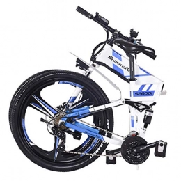 Hokaime Bicicleta elctrica de montaña, Bicicleta elctrica de Cuerpo Plegable, Marco Plegable, Bicicleta elctrica de Motor Trasero 48V 350W