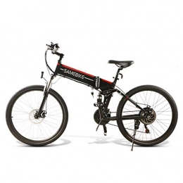HSART Bicicleta de montaña eléctrica plegables HSART Bicicleta Eléctrica de 26" Bicicletade Montaña 350W con Batería Litio de 48V 10Ah MAX 80Km (Negro)