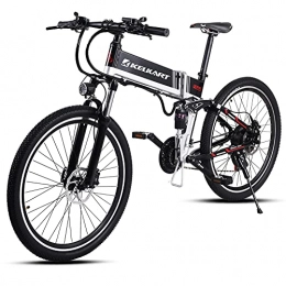 KELKART Bicicleta KELKART Bicicleta de Montaña Eléctrica Plegable, Bicicleta Eléctrica de Conmutación de 26 Pulgadas con Motor de 500W, Batería de 48V 12.8AH, Engranajes de Transmisión de 21 Velocidades