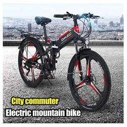 LYRWISHJD Suspensión Plegable Montaña Bicicleta Eléctrica Prima Completa con Las Bicis 48V 10Ah Batería Extraíble Montaña Bicicleta Eléctrica 300W Eléctrico Urbano For Adultos