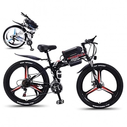 MEETGG Bicicleta eléctrica plegable de 26 '' bicicleta de montaña para adultos 36 V 350 W 13 AH extraíble batería de iones de litio E-Bike Fat Tire frenos de disco doble luz LED