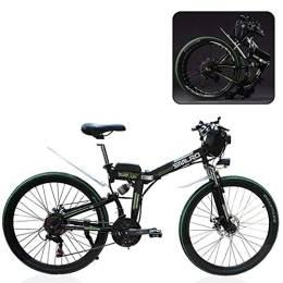 Mnjin Bicicleta de montaña eléctrica, Bicicleta eléctrica Plegable, batería de Litio Plegable para Adultos Bicicleta de montaña eléctrica, Bicicleta de montaña Plegable para Adultos asistenc
