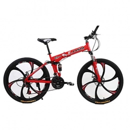 MYMGG Bicicleta de montaña eléctrica plegables MYMGG Bicicletas De Carretera Bicicletas Plegables De 21 Velocidades (24 Velocidades, 27 Velocidades) 26 Pulgadas para Hombre Mujer, Rojo, 27 speeds