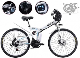 ZJZ Bicicleta Neumático de 26 pulgadas Bicicleta eléctrica Ciclomotor plegable Bicicleta con llanta de radios 21 velocidades 48V 500W Bicicletas eléctricas de montaña Altavoz de scooter eléctrico de 3 modos Faros L