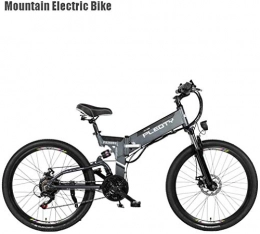 QZ Bicicleta de montaña eléctrica plegables QZ Adulto Plegable Bicicleta de montaña elctrica, batera de Litio de 48V 10AH, Bicicletas 480W elctricos de aleacin de Aluminio, 21 velocidades Off-Road Bicicleta elctrica, 26 Pulgadas Ruedas
