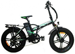 Reset Fat-Bike - Bicicleta eléctrica plegable con pedaleo asistido de 20", 250 W, color negro y verde