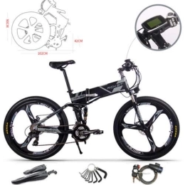 RICH BIT Bicicleta de montaña eléctrica plegables RICH BIT Bicicleta de Montaña Eléctrica, Unisex Adulto, Urbana EBIKE-26, Gris