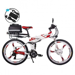 RICH BIT Bicicleta de montaña eléctrica plegables RICH BIT Bicicleta Eléctrica 250W Bicicleta Plegable de Montaña LG Li Batería 36V * 12.8 Ah Smart eBike 26 Pulgadas MTB RT-860 (Rojo)