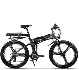 RICH BIT Bicicleta Rich BIT TOP-860 36V 12.8Ah Suspensión Completa Bicicleta de Ciudad Plegable Bicicleta de montaña eléctrica Plegable (Black-Gray)