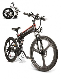 Samebike Bicicleta SAMEBIKE Bicicleta de montaña eléctrica 26 Pulgadas Rueda Plegable Ebike 350W 48V 10AH Bicicletas eléctricas de montaña para Adultos (Negro)