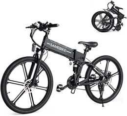 Samebike Bicicleta SAMEBIKE Bicicleta eléctrica 26" Fatbike Bicicleta Montaña Plegable Ebike, 48V / 10.4Ah Batería, Shimano 21 Vel, Pedal Assist, Instrumento a Color TFT Adultos Urbana