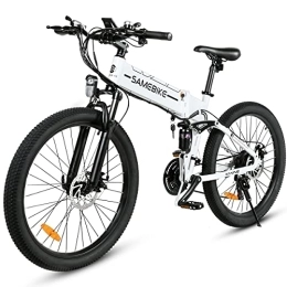 Samebike Bicicleta SAMEBIKE Bicicleta Eléctrica para Adultos De 26 Pulgadas, Bicicleta Eléctrica De Ciudad Plegable Unisexo, Batería Extraíble De 48V 10.4AH / 12.5AH, Shimano De 21 Velocidades