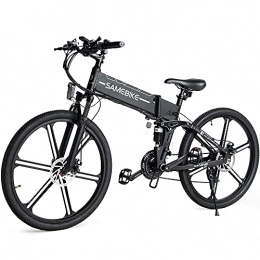 Samebike Bicicleta de montaña eléctrica plegables SAMEBIKE LO26-II Ebike Bicicleta de Montaña de 26 Pulgadas, Bicicleta Eléctrica Plegable para Adultos 500W 48V 10AH, Shimano de 7 Velocidades, con Medidor LCD TFT a Color (Negro)