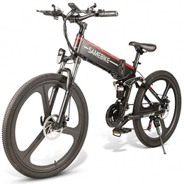 Sanvaree Neumático Gordo de Bicicleta Plegable eléctrica 3 Modos con batería de Iones de Litio 48V 350W 10.4Ah Bicicleta de montaña Urbana Adecuado para Hombres Mujeres Adultos