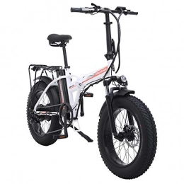 Shengmilo Bicicleta Shengmilo Bicicleta Eléctrica, Bicicleta Eléctrica Plegable, Fat Tire Ebike, 48V 15AH, 500W (Blanco)