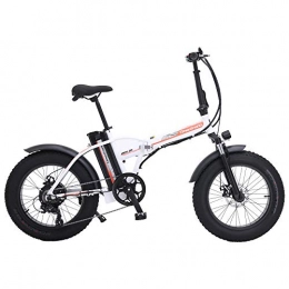 Shengmilo Bicicleta de montaña eléctrica plegables Shengmilo Bicicleta eléctrica de 20 Pulgadas　Bicicleta eléctrica, Ｂicicleta eléctrica Plegable, Fat Tire Ebike, 48V 15AH, 500W (Blanco)