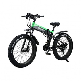 SONGZO Bicicleta de montaña eléctrica plegables SONGZO Bicicleta Eléctrica 500W Bicicleta de Montaña de Nieve con Neumáticos Gruesos de 26 Pulgadas con Batería de Litio Extraíble de 48 V 12, 8 AH