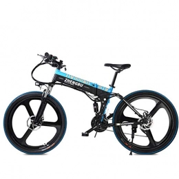 SportArts Bicicleta SportArts Bicicleta De Montaña Plegable con 48V Extraíble Li-Battery 27 Speed ​​Gear Y Tres Modos De Trabajo, Blue